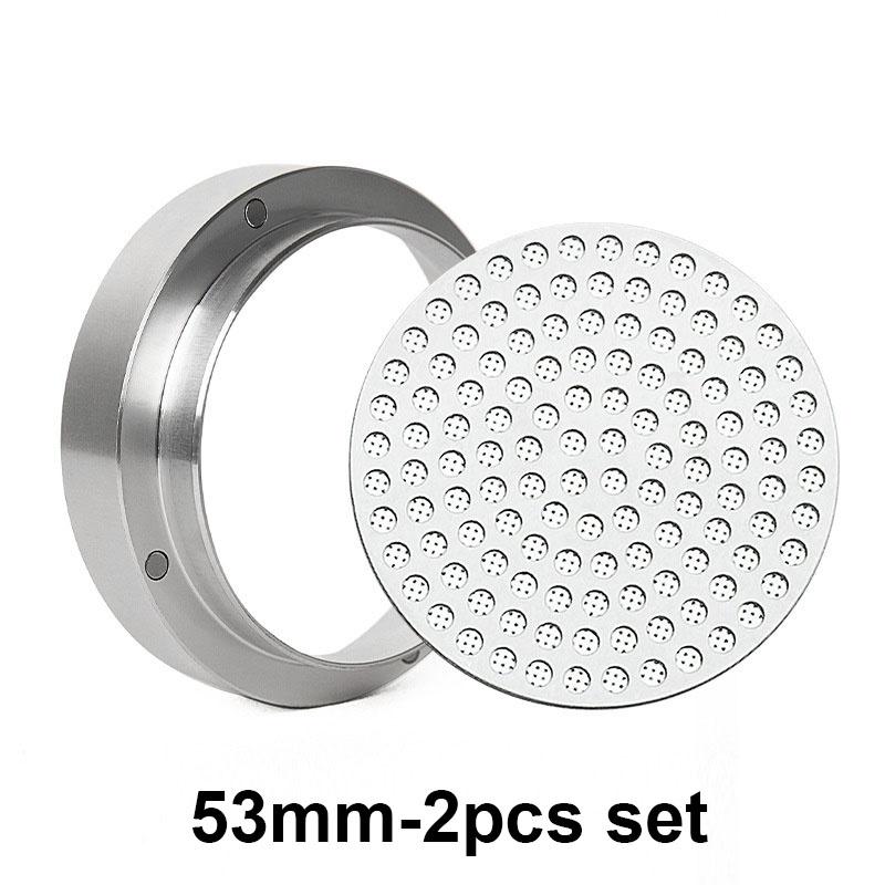 58/53/51mm 2PCS Espresso Dosing Funnel & Puck Screen Kit Magnetic Espresso Coffee Dosing Ring Reusable Espresso Puck Screen