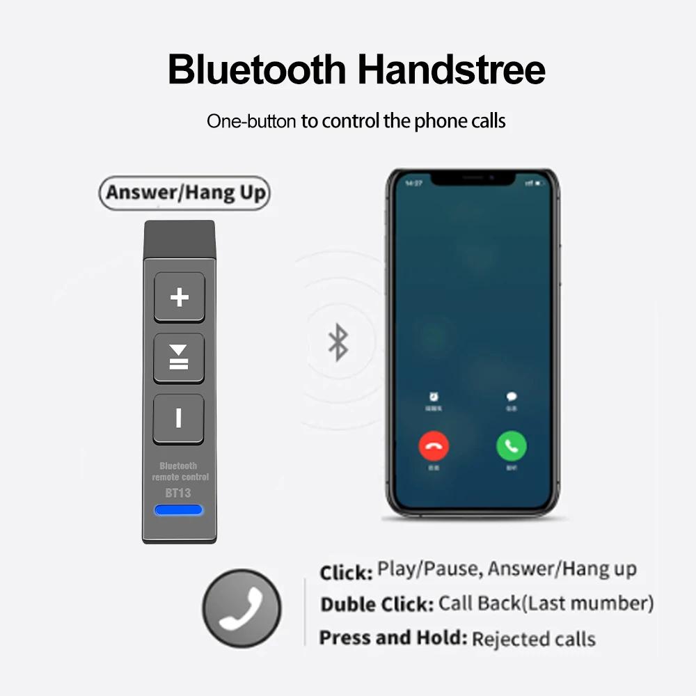 Bluetooth 5.0 Hands-free Calls Motorcycle Remote Controller Waterproof Bike Handlebar Media Control For Car Outdoor Sports
