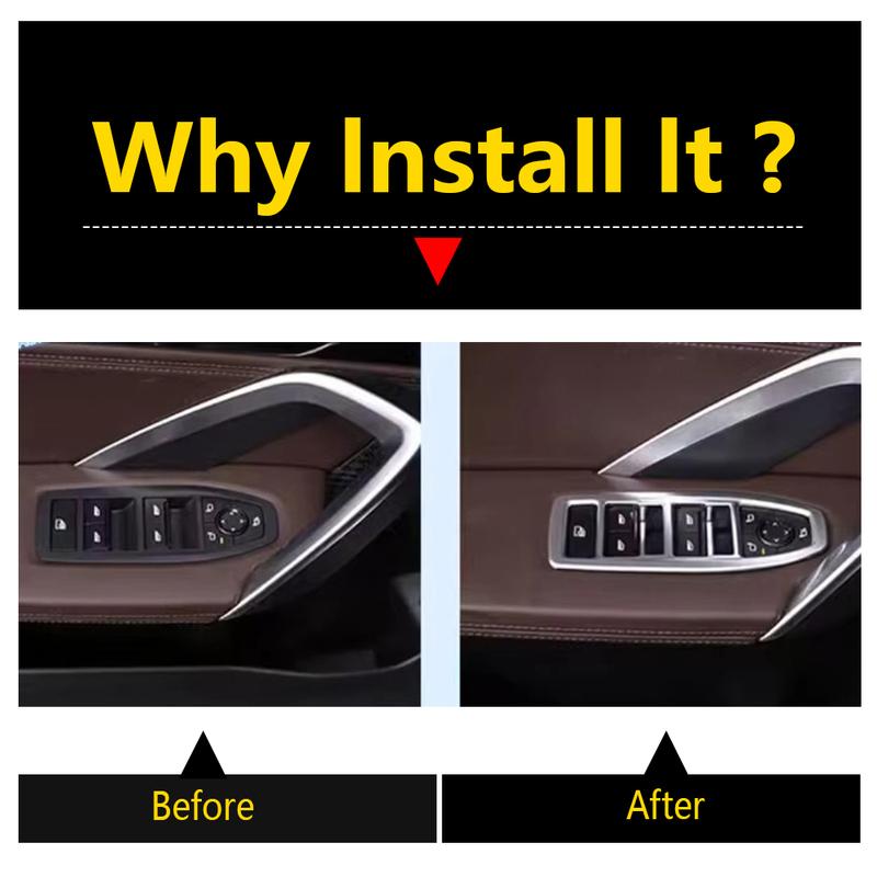 Inner Door Armrest Window Glass Lift Switch Control Button Cover Trim For BMW X1 U11 & X2 IX2 U10  - 2027 Decoration Panel