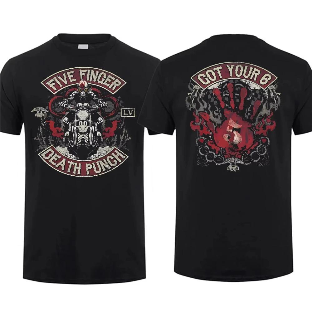 Mode Herren T-Shirt Doppelseitig Keine Reue Schwarz Von Five Finger Death Punch T-Shirt Grafik Jugendkleidung Streetwear Sehr Cool