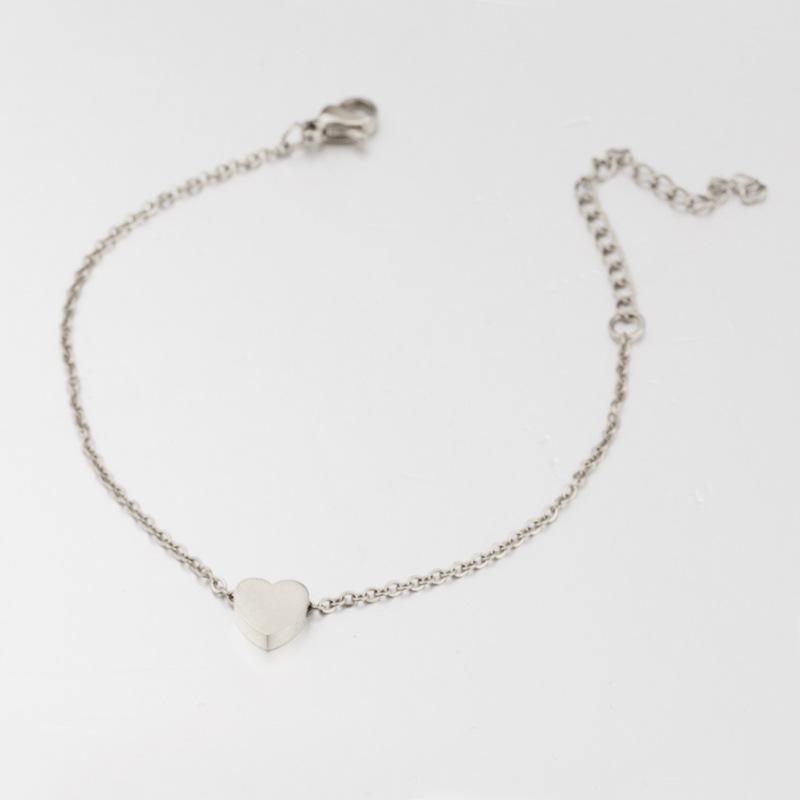 Kreatywna seria bransoletek i bransoletek na kostkę w kształcie serca ze stali nierdzewnej z lustrzanym wykończeniem: Zrób to sam Proste i Modne dla Par