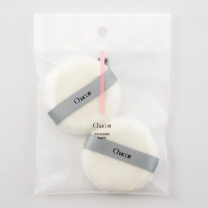 Chacott Powder Puff (2 Pieces) - Developed by a Velvet Weaving Factory. Approx. 6cm Diameter, Approx. 1.5cm Thickness. Classic Puff.