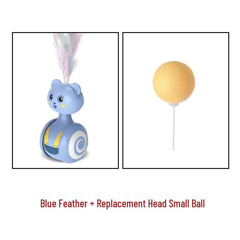 Interactive Cat Toy Set: Tumbler, Scratch Ball & Feather Teaser