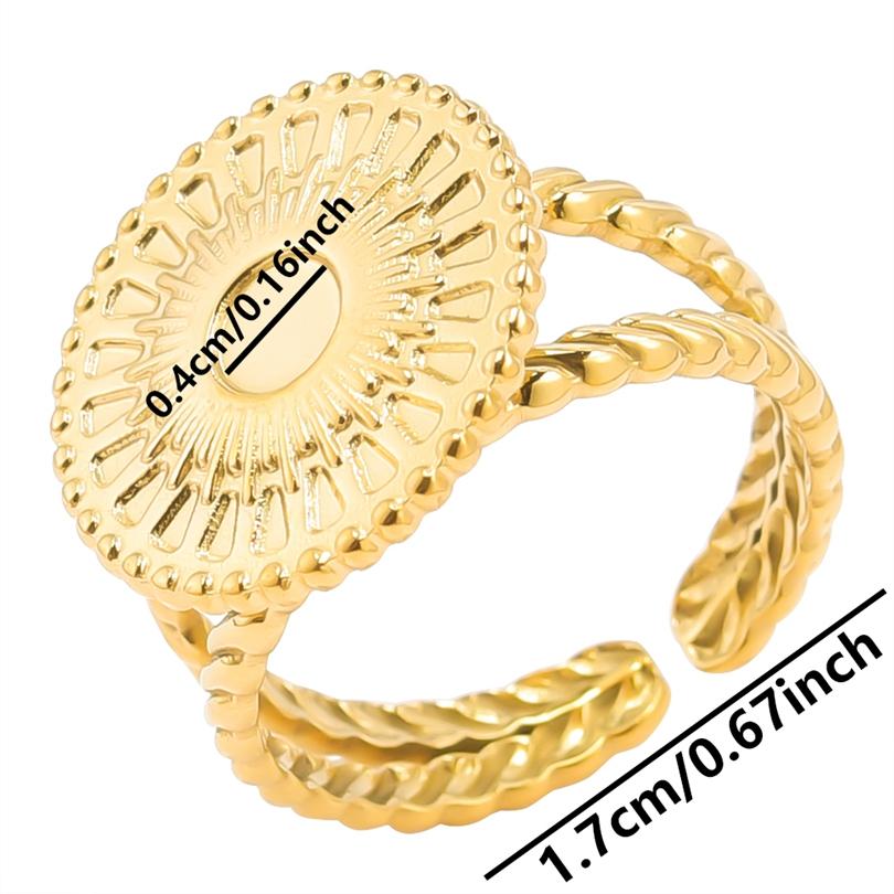 6pcs/lot Gold Plated Stainless Steel Base Rings Settings DIY Blank Knuckle Rings for Women Jewelry Charms Never Fade Wholesale