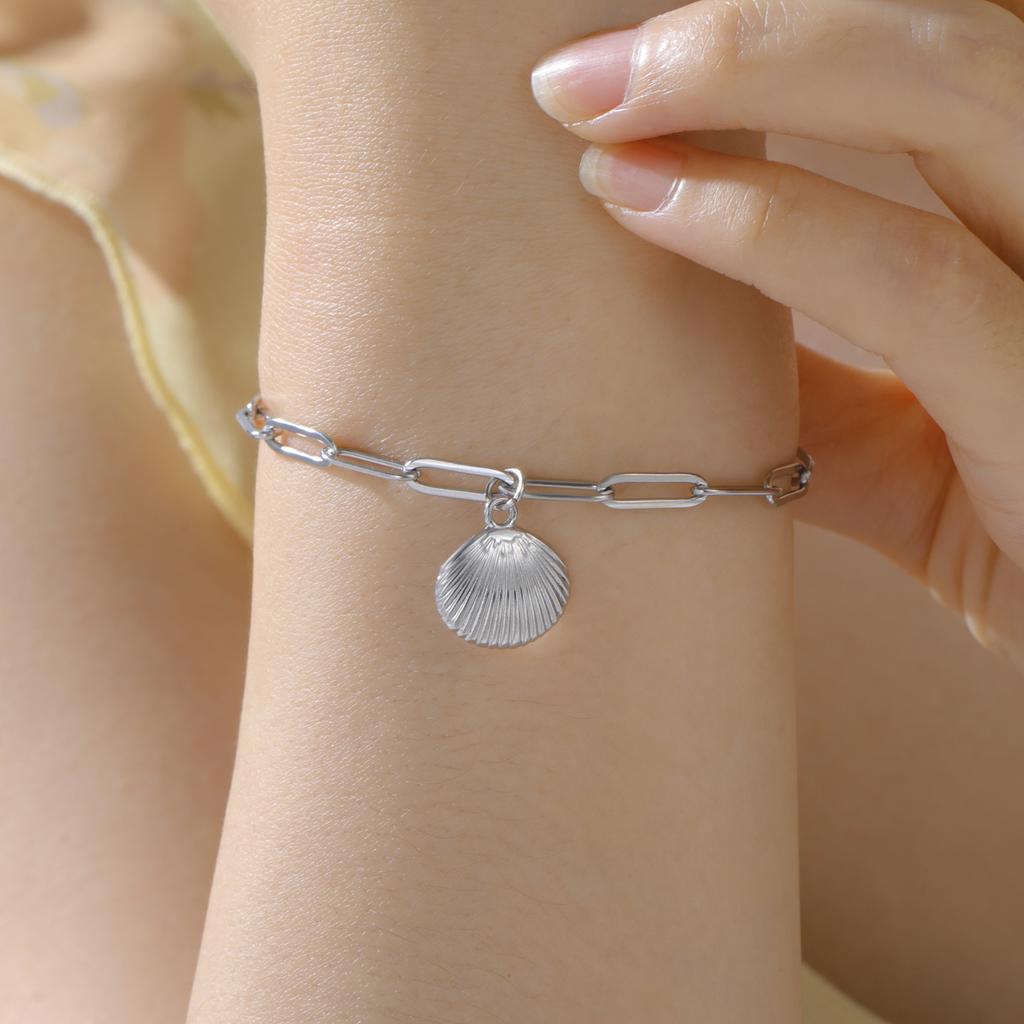Cazador Sea Shell Double Chains Bracelets for Women Stainless Steel Summer Beach Holiday Jewelry Hand Bracelet Trend 2026 New