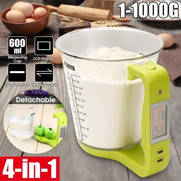 1000G 600ML Capacity Measuring Cup Detachable Kitchen Scales LCD Electronic Measurement Tool