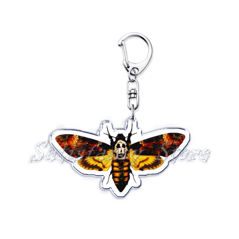 Beautiful Lavender Flower Monarch Butterfly Keychains Ring for Accessories Bag Butterflies Pendant Key Chain Jewelry Fans Gifts