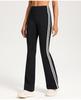 High Waist Flared Yoga Pants - Hip-Lifting, Elastic, Double Stripe Design