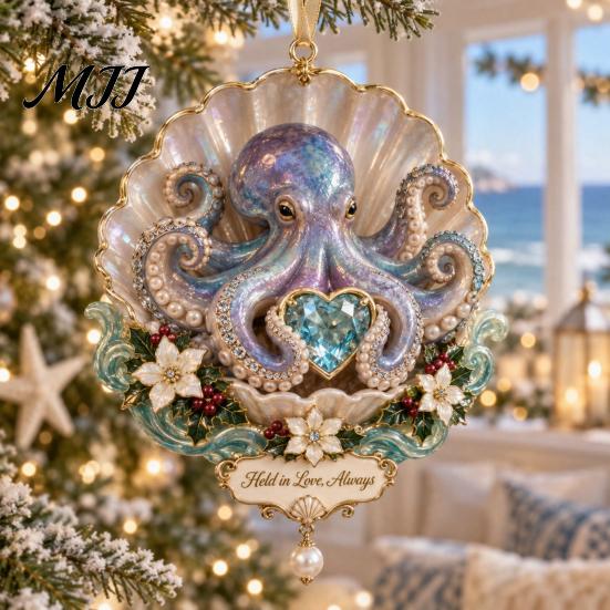 Marine Life Theme Party Supplies Christmas Ornament, Acrylic Ocean Animal Hanging Decor for Tree, Sea Ornaments Festive Holiday Pendant Home