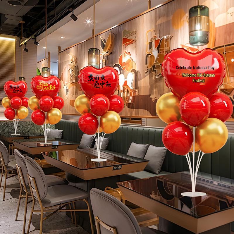 National Day & Mid-Autumn Festival Balloon Table Decoration for Jewelry Store