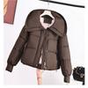 2026 Womens Short Winter Cotton Puffer Jacket Loose Fit Thick Warm Korean Fashion Coat