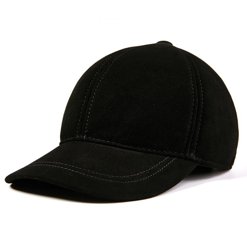 Autumn Winter Men and Women's Leather Baseball Cap Waterproof Windproof Hat Outdoor Sports