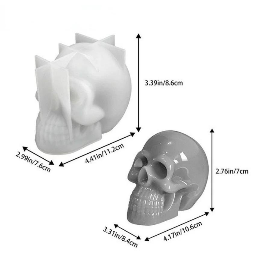 1 Pcs DIY Silicone Resin Casting Mold 3D Skull Head Halloween Epoxy Craft Mould Tool Silicone Molds For Resin