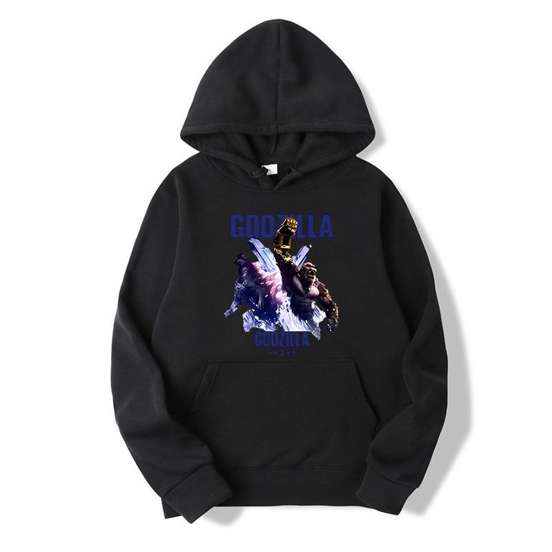 Godzilla Sweatshirt Adult Spring Autumn Hoodie with Hat Women Long Sleeve Clothes Pocket Cool Print Pullover Monster Clothes