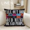Music Fall Out Boy Cushion Cover Pillowcase Set Pcs x x Breathable Washable Sofa Cushion Cover