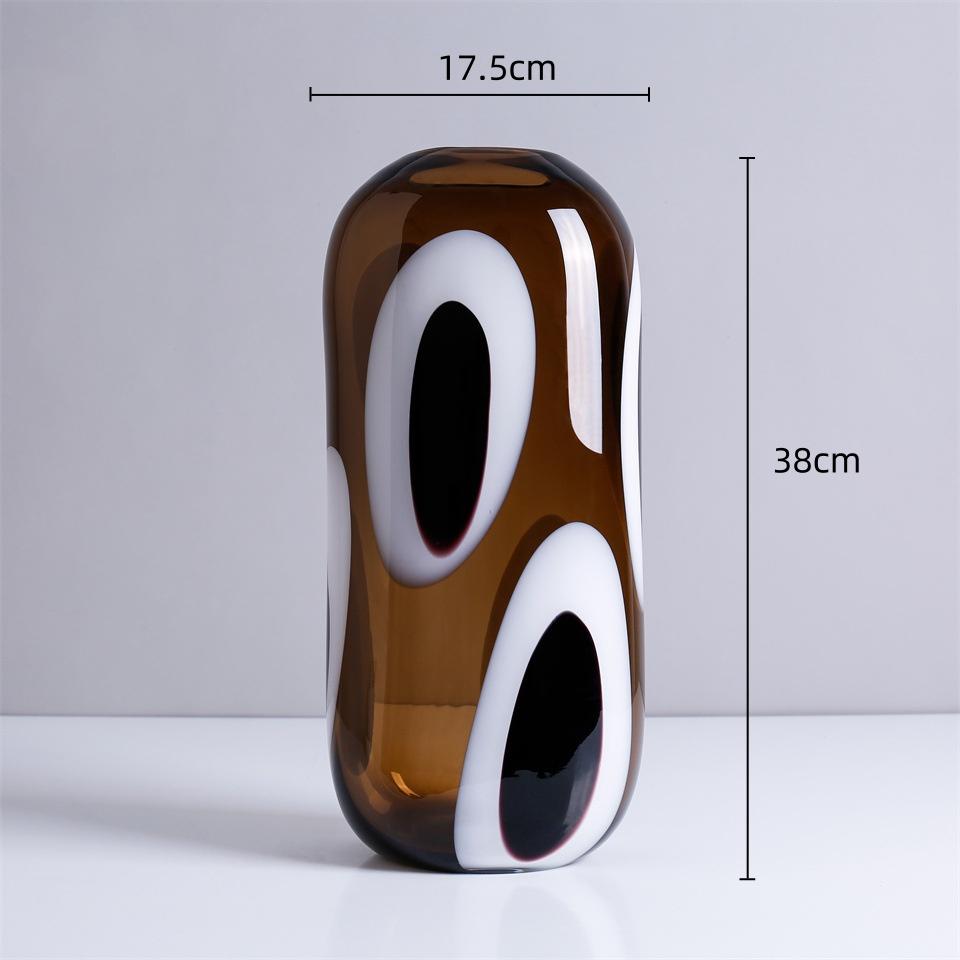 Glass Vase Transparent Spot Pattern Hydroponic Accessories Terrarium Ellipsoid Flower Vase Home Decoration Accessories