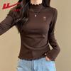Women's Long-Sleeve Thermal Base Layer Mock Neck T-Shirt