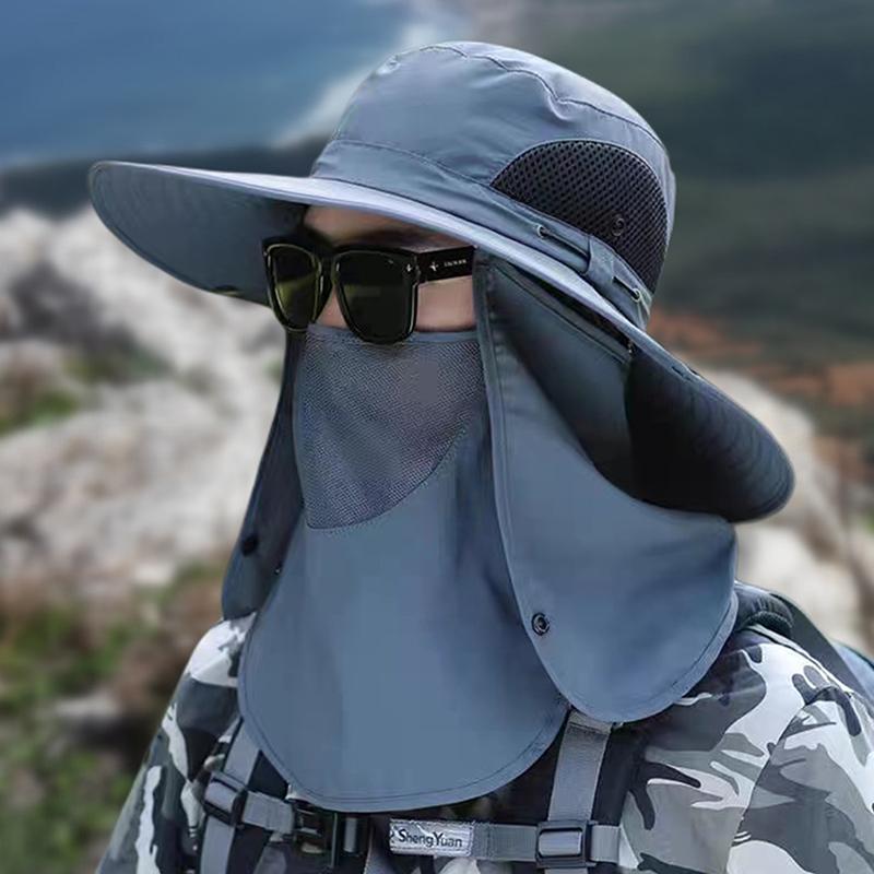 Fishing Hat Sun Shading Large Eaves Fishing Mountain Climbing Mask Breathable