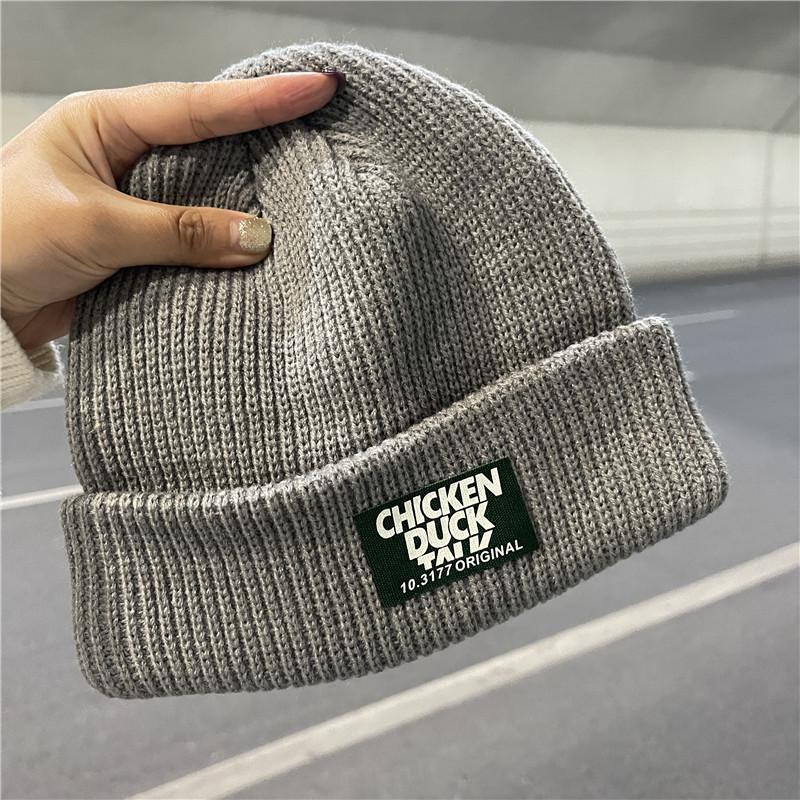 Hat Couple Winter Wool Female Trendy Brand Cold Boys Melon Fur Hat White Knitted Men's Hat Autumn and Winter
