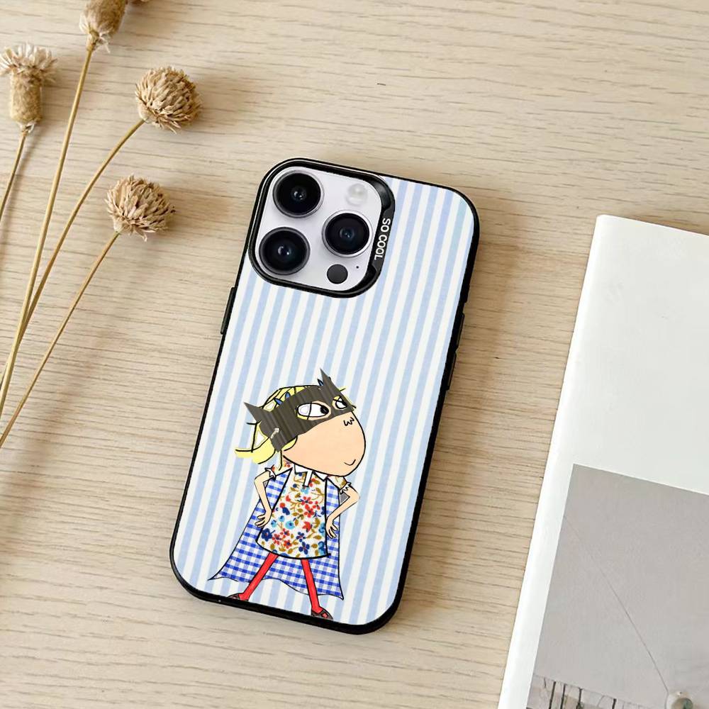 Charlie and Lola Anime Phone Case Color Silver Shell For IPhone 17 16 15 14 13 12 11 Pro Max Plus
