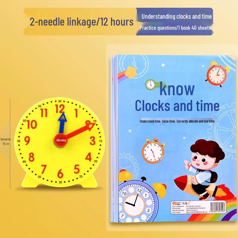 Montessori Math Clock for Kids: Time Recognition Teaching Aids for First Grade Learning