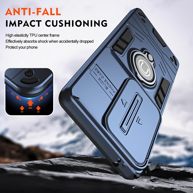 For VIVO S17 Black Armor Magnetic Ring Bracket Phone Cases For VIVO S17 Pro Hard PC Heavy Duty Anti Fall Cover For VIVO S17 Case
