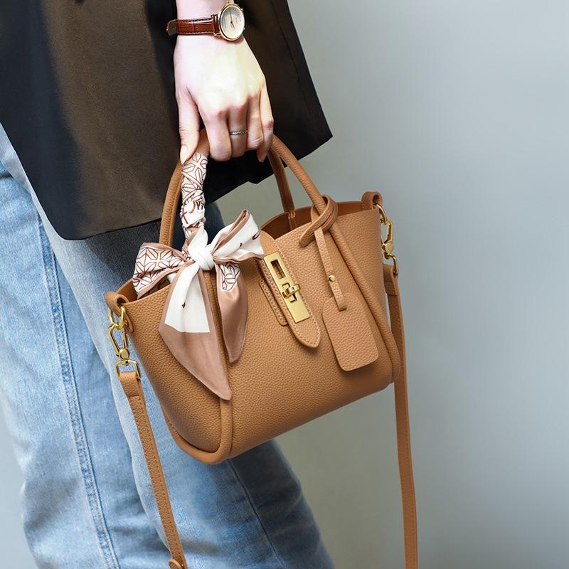 Bag New Women's Bag Crossbody Bucket Bag All-match High-end Niche Genuine Leather Handbag Shoulder Bag Bag