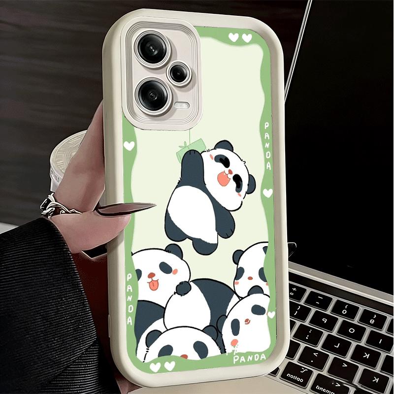 Cute Cartoon Panda Soft Phone Case for Xiaomi Poco X7 X6 X5 Pro X4 Gt X3 F7 Ultra M8 M7 Redmi 15C 15 14C 13 13C 12 12C 10 10C