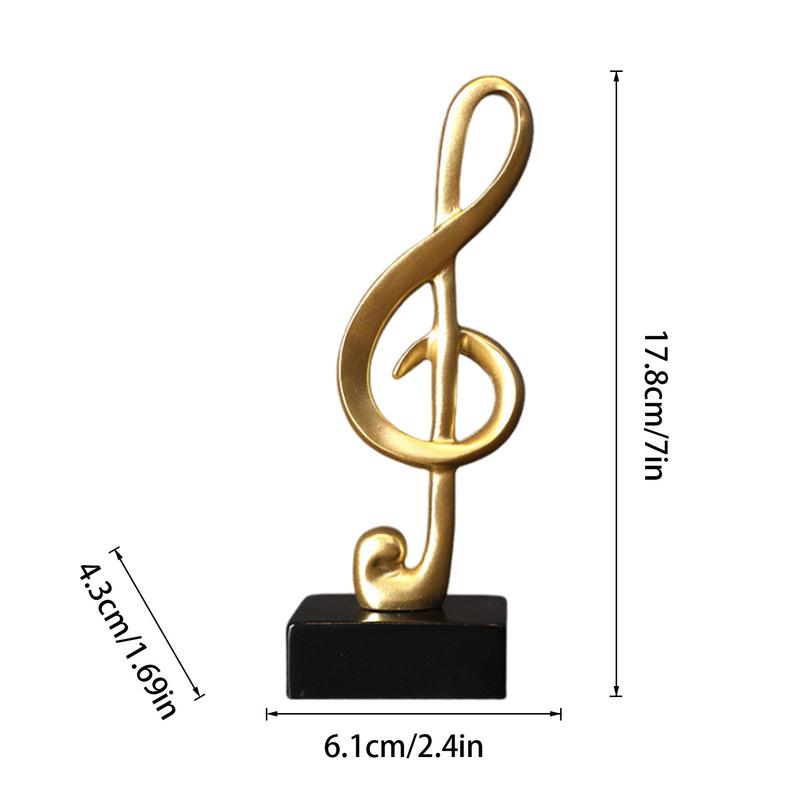 Musical Note Figurines Creative Home Decoration Resin Golden Sculpture Piano Office Desktop TV Cabinet Ornaments Birthday Gifts