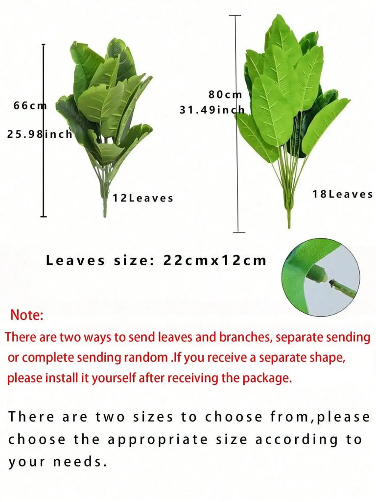 1 Stück Künstliche Pflanzen Große Tropische Palme Gefälschte Bananenpflanzen Blätter Real Touch Kunststoff Monstera Pflanze Für Hausgarten Dekor