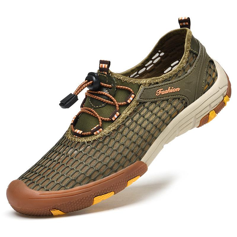 

Новые сетчатые дышащие кроссовки из свиной кожи для спорта на открытом воздухе, повседневные мужские модные тонкие легкие сетчатые туфли 38