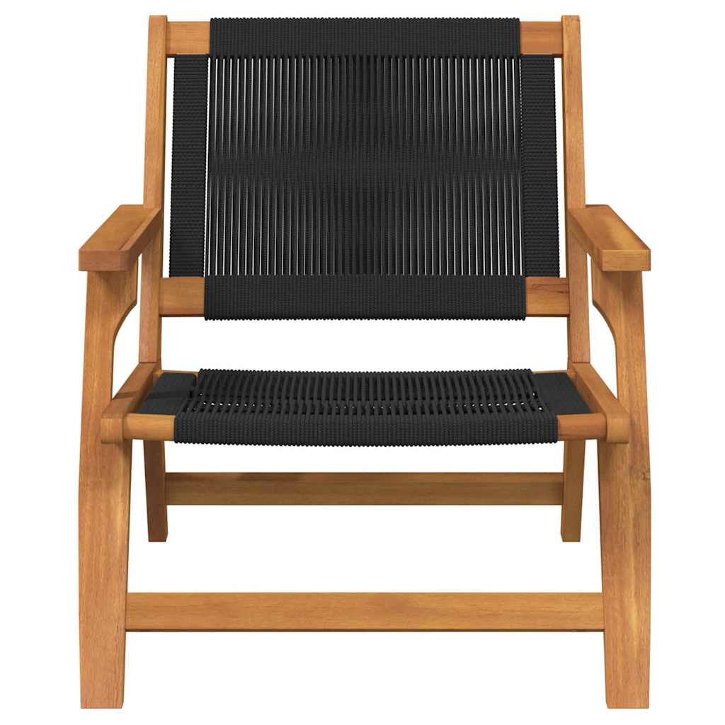 Garden Relaxation Chair 2 pcs. Black Solid Wood Acacia