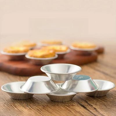 20Pcs Reusable Aluminum Alloy Egg Tart Mold Baking Accessories Cookie Pudding Mould Cupcake Cake Cookie Lined Mould Baking Tools