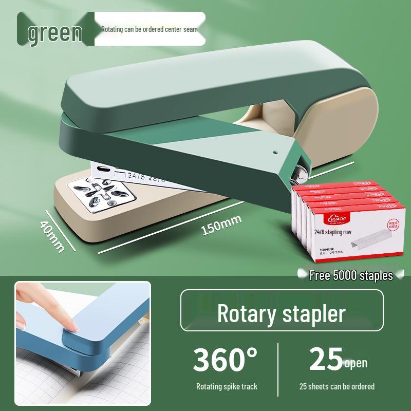 360° Rotatable Student Stapler, High-Value Office & Household Use, Thickened Labor-Saving Binding Machine