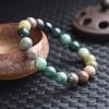 8mm Natural Aquatic Plant Agate Bracelet for Men and Women, Single-loop Indian Agate Chalcedony Bracelet, Single-loop Women's Accessory