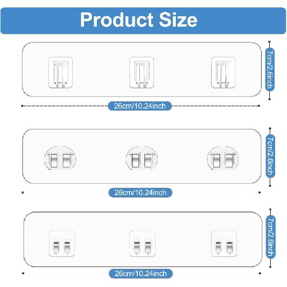 6 Pack Shower Caddy Adhesive Replacement, Transparent Strong Adhesive for Showers Caddy Sticker Pads, No Drilling Strong Hook Strips for Shower Caddy