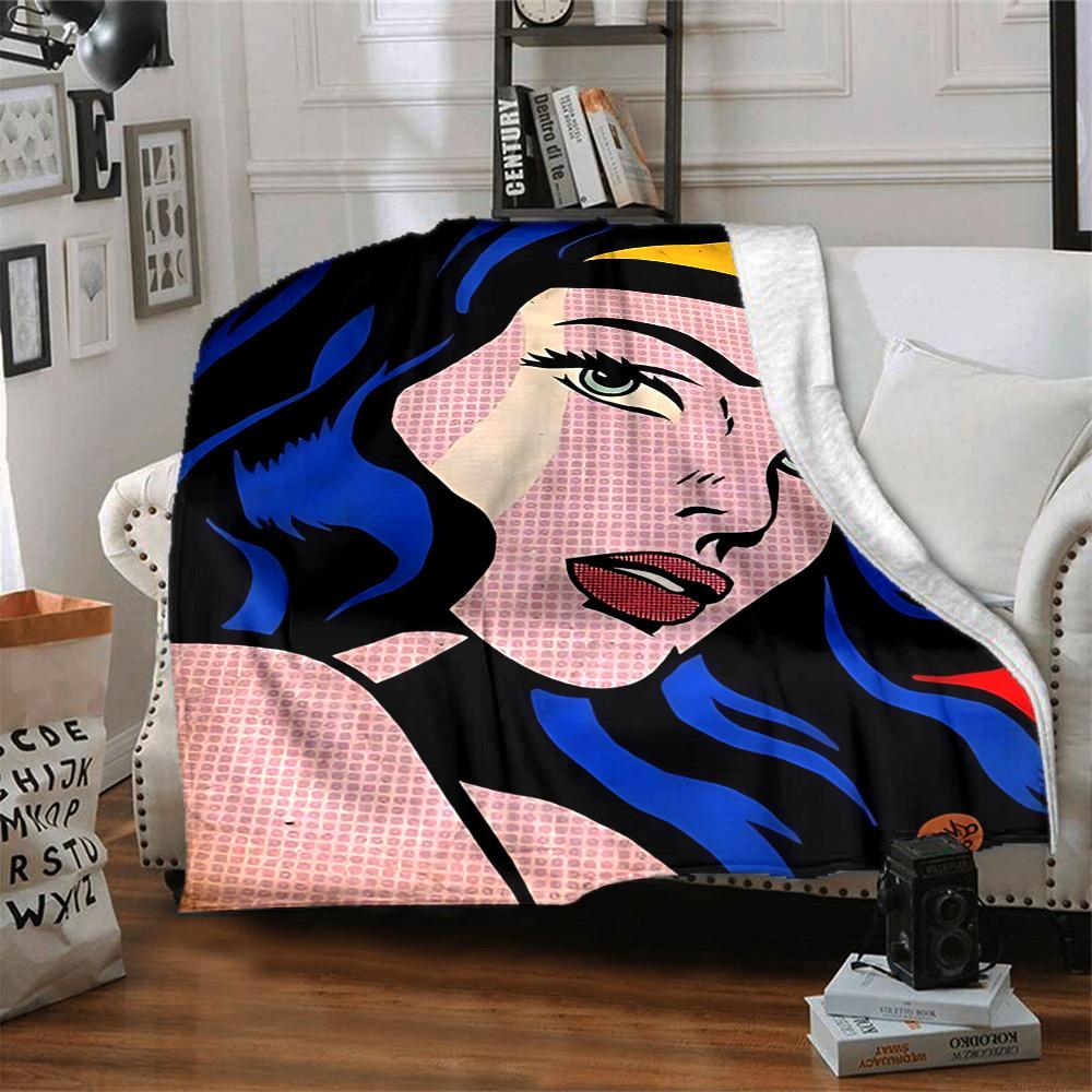 1ks deka Wonder Woman Polyesterové vlákno, Celoroční pohodlí na pohovku, postel, do kanceláře, auta, na kempování, Ideální domácí dekorace a dárek, Pohodlí v kanceláři