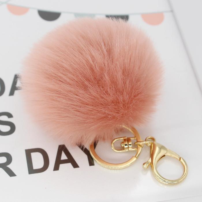 

Кролик Милый Мягкий Меховой Шарик Плюшевый Брелок Для Ключей От Машины Брелок Подвеска Для Сумки Darkpink