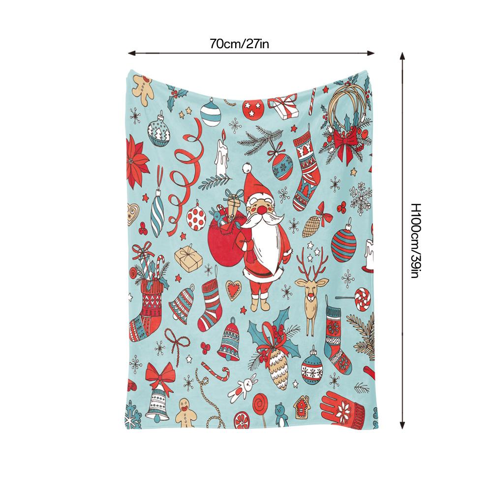 TU Festive Christmas Blanket Cozy Throw Sherpa Flannel Reversible Holiday Decor Gift Home Decor Throw Blanket Warm Soft Plush Co