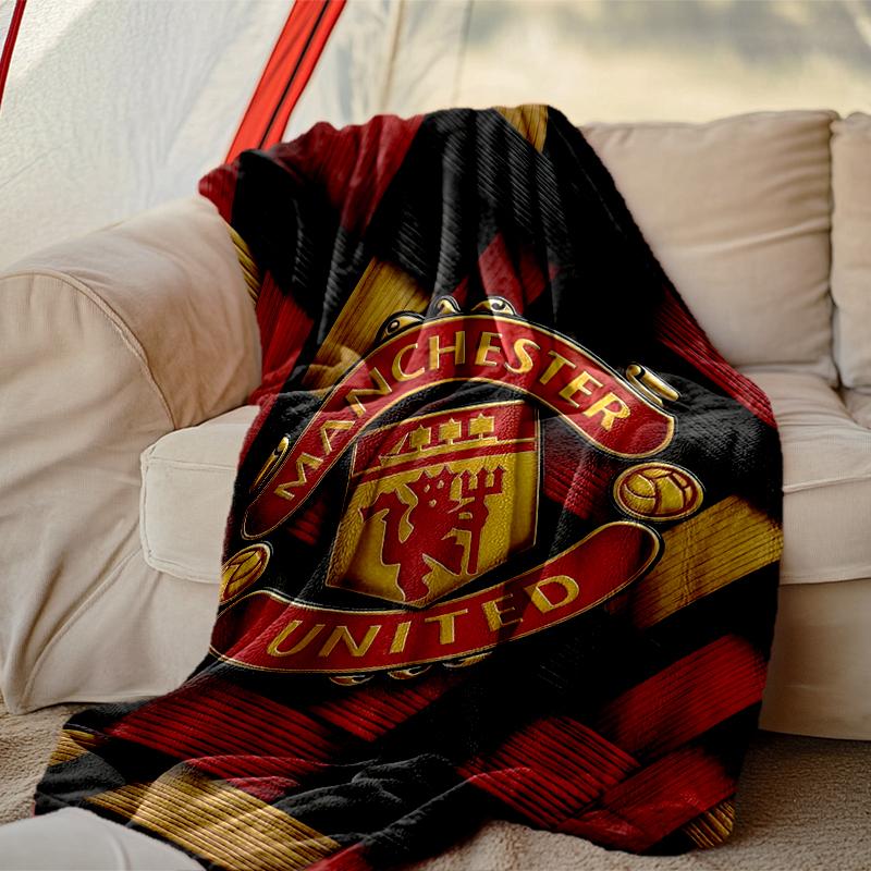 1pc Manchester United Manchester City Blanket, Cozy Valentine's Day Blanket, Multi-functional Nap Blanket Available Throughout the Four Seasons