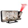 New Radio Projection Alarm Clock LED Large Screen Digital Display Temperature and Humidity Clock Desktop Electronic Clock