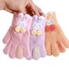 Faux Alpaca Wool Rabbit Bow Knitted Gloves Warm Lining Faux Alpaca Wool Gloves  Children