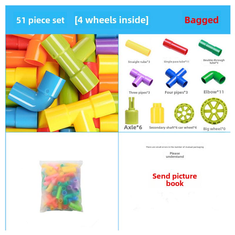 Große Partikel-Pipeline-Bausteine für die pädagogische Entwicklung von Kindern und Puzzlespiele im Kindergarten