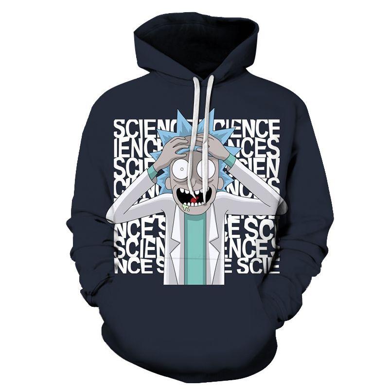 3d And Rick Print Womenmen Pullover Hoodie Sweatshirt Tops Jumper