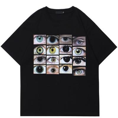 Hip Hop Streetwear Eyes World Grafik-T-Shirt