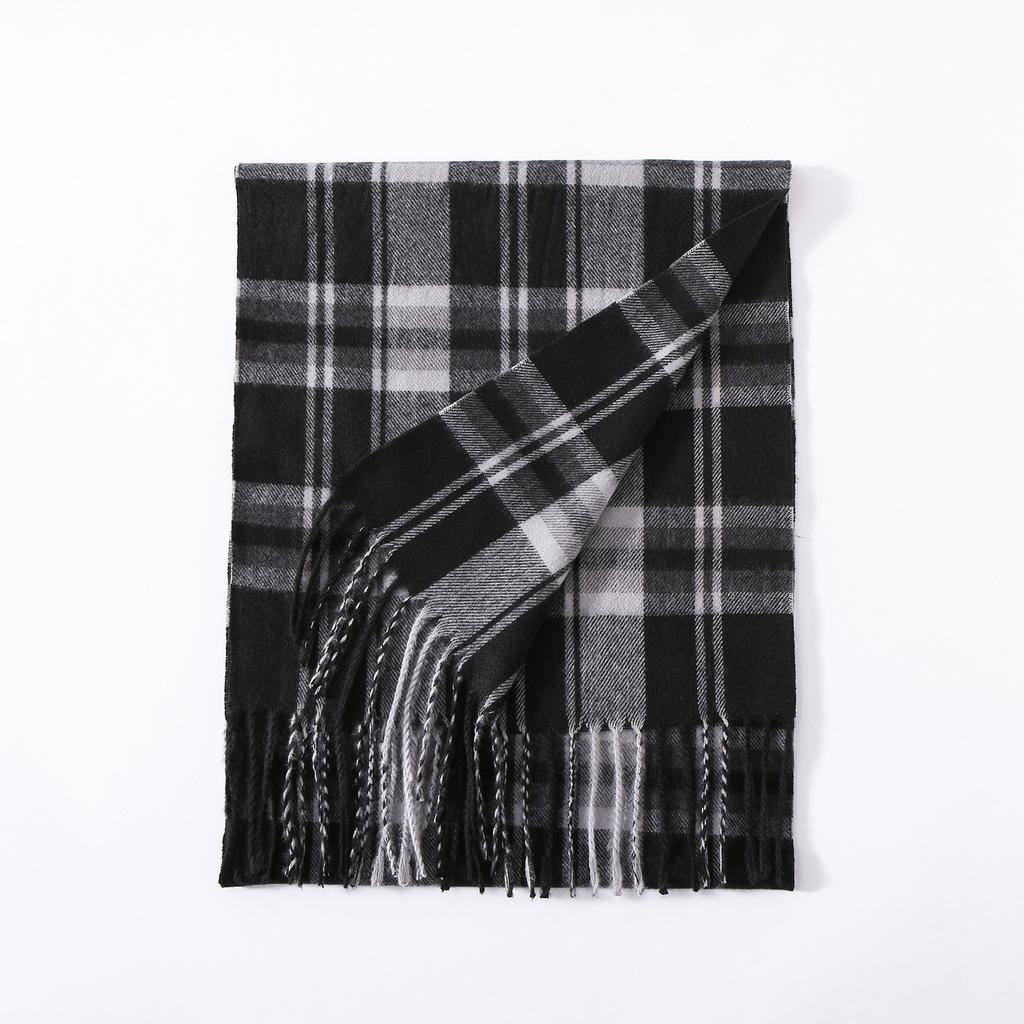 Plaid Scarf Men's Autumn and Winter Classic Trendy Earth Color Warm Versatile Imitation Cashmere Scarf for Boyfriend