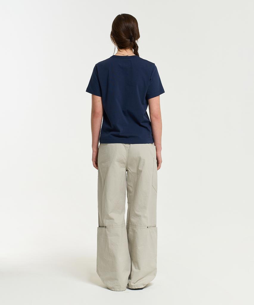 AECA (Woman) Aeca Symbol Felt Half Sleeve Tee-Navy
