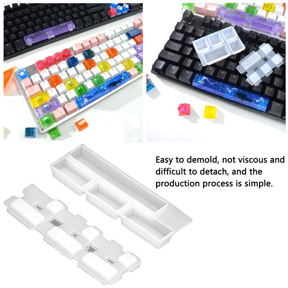 White Silicone Keycap Mould Reusable Bright Surfaces Keycaps Silicone Mould Clear Personally Constructed Resin Keycap Mould