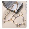 High-end zirkon natursten perlehalskæde - unikt design choker