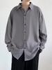 2026 Spring/Summer High-End Men's Loose Korean Style Solid Color Long Sleeve Casual Shirt